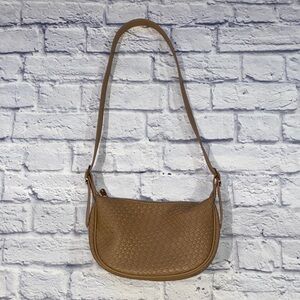 Bostanten Kweli Woven Vegan Leather Half Moon Shoulder  Crossbody Bag